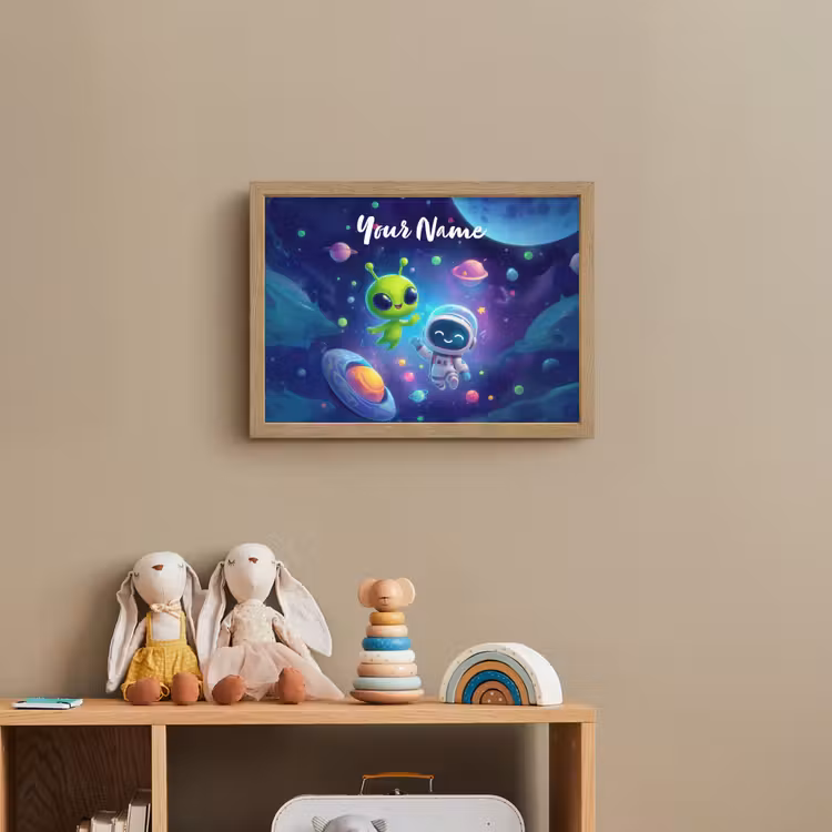 Alien - Astronaut - Ruimte - Planeten Light Box met batterij (Wandlamp kind) middel -sfeer2_kind