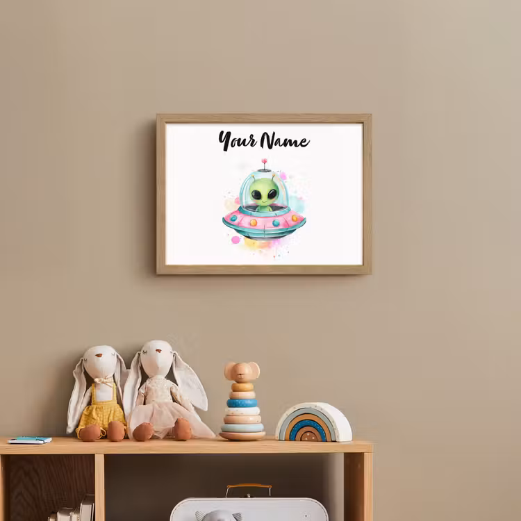 Alien - Ufo - Kleurrijk Light Box met batterij (Wandlamp kind) middel -sfeer2_kind