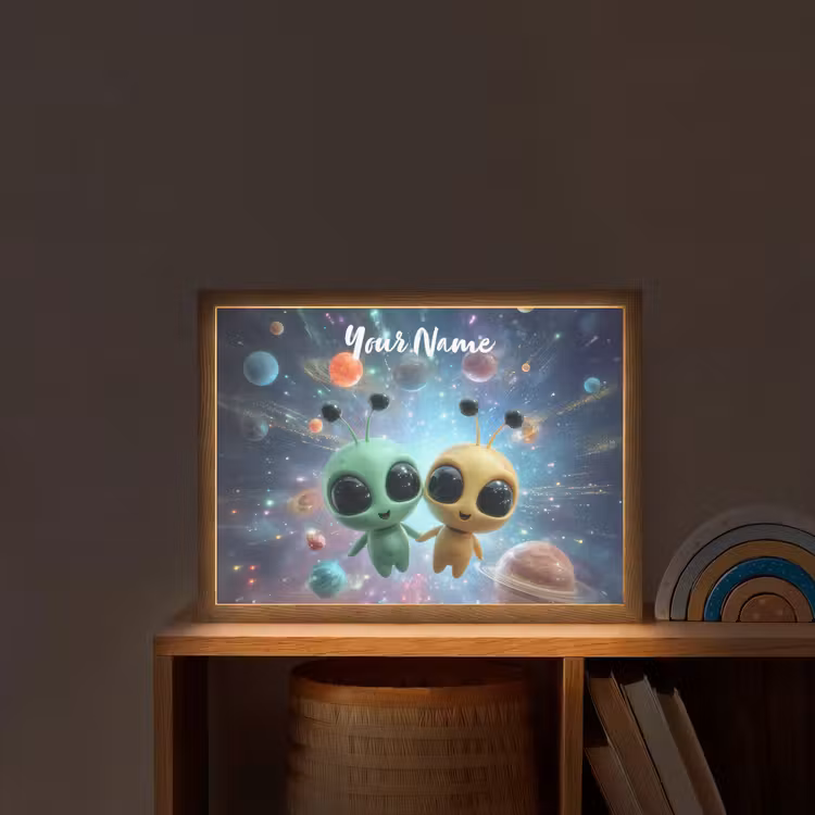 Aliens - Ruimte - Planeten Light Box met batterij (Wandlamp kind) middel -sfeer1_kind