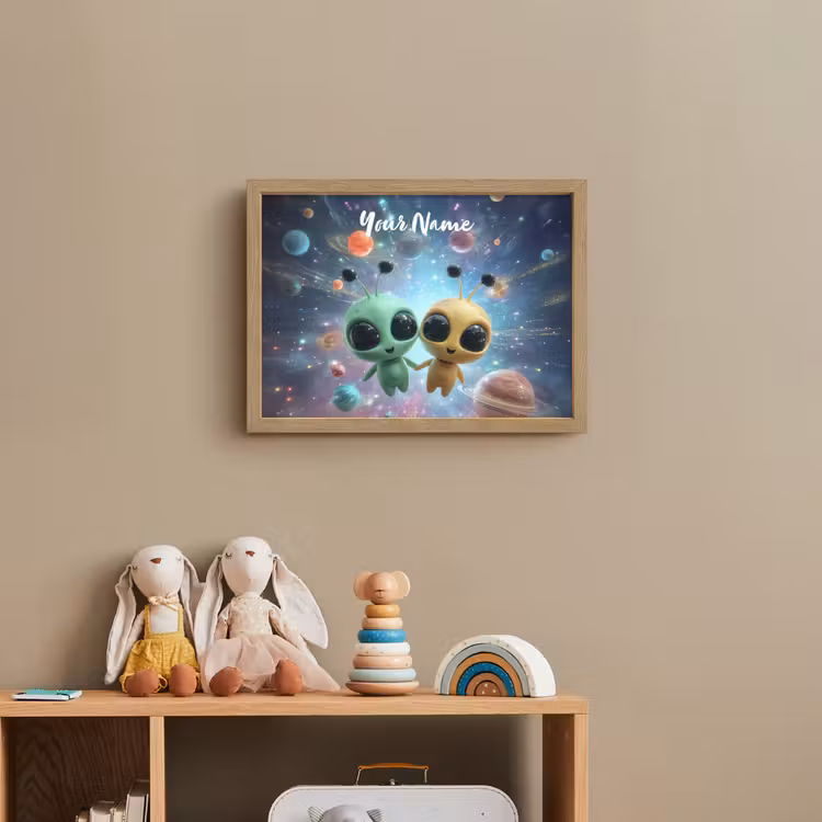 Aliens - Ruimte - Planeten Light Box met batterij (Wandlamp kind) middel -sfeer2_kind