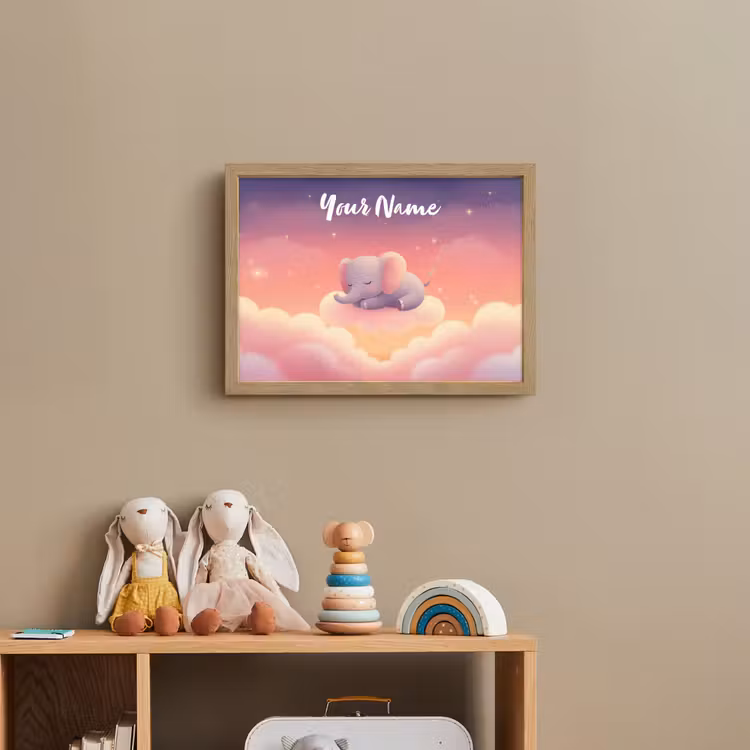 Dier - Roze - Wolken Light Box met batterij (Wandlamp kind) middel -sfeer2_kind