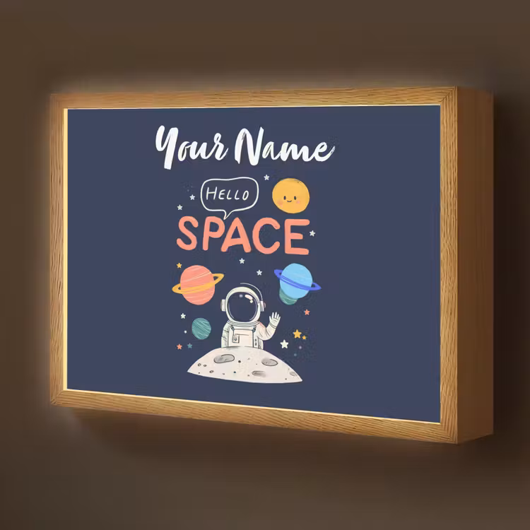 Astronaut - Ruimte - Planeten Light Box met batterij (Wandlamp kind) middel -z3d_website