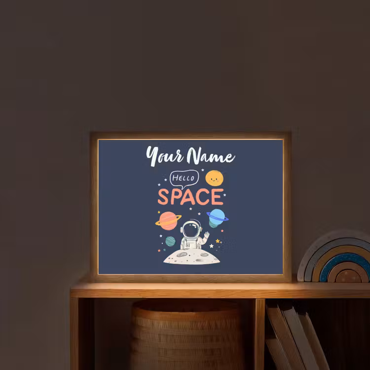 Astronaut - Ruimte - Planeten Light Box met batterij (Wandlamp kind) middel -sfeer1_kind