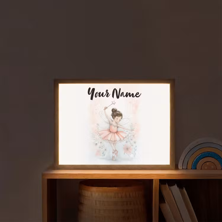 Ballerina - Fee - Roze Light Box met batterij (Wandlamp kind) middel -sfeer1_kind