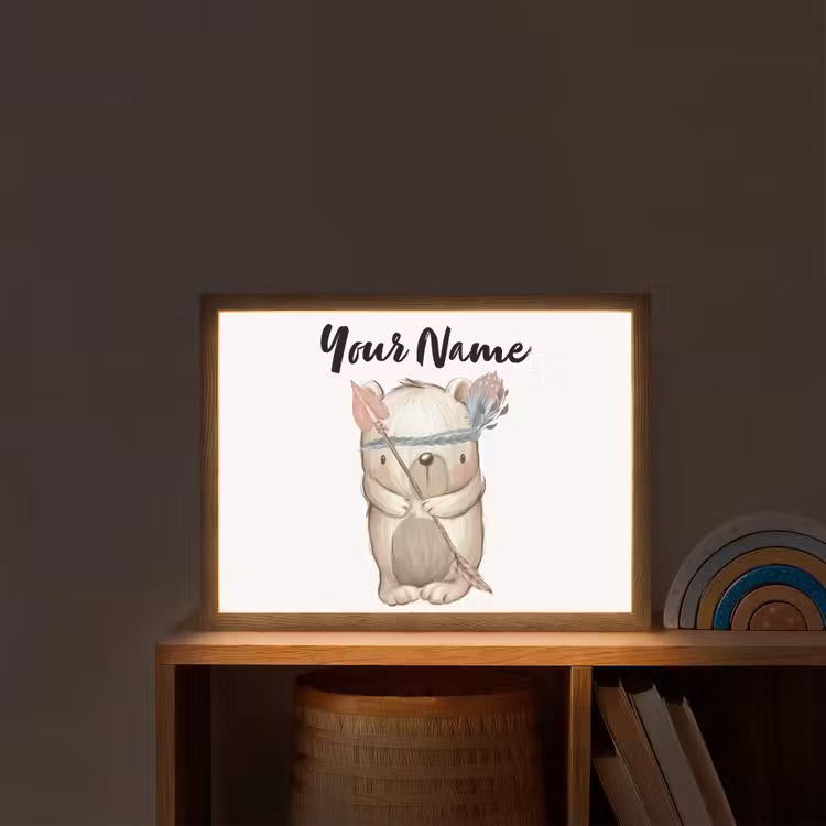 Beer - Dier - Bosdieren Light Box met batterij (Wandlamp kind) middel -sfeer1_kind