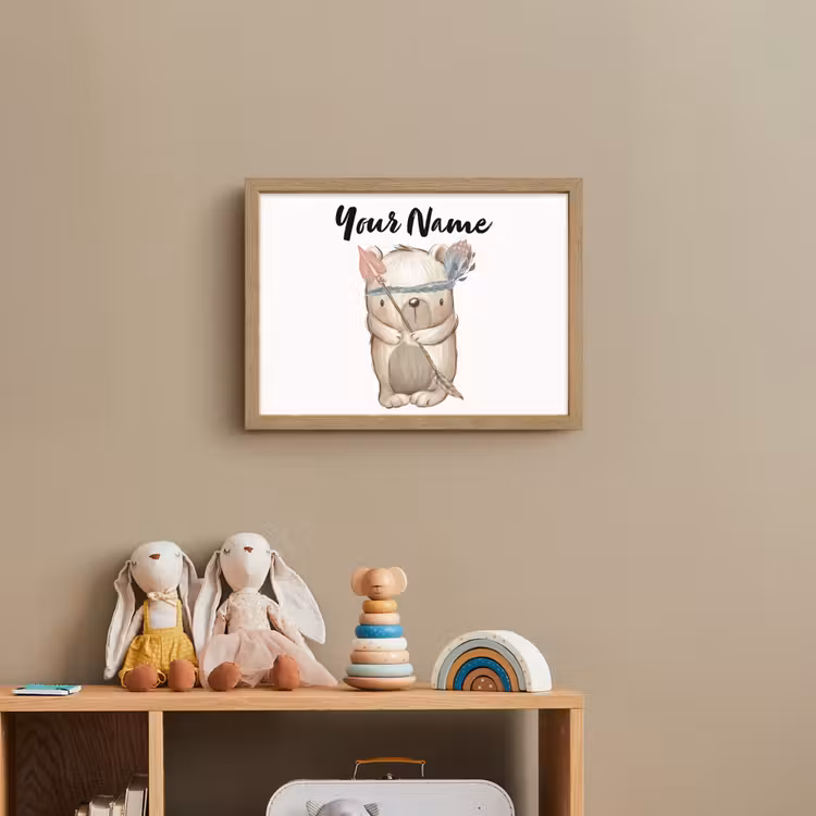 Beer - Dier - Bosdieren Light Box met batterij (Wandlamp kind) middel -sfeer2_kind