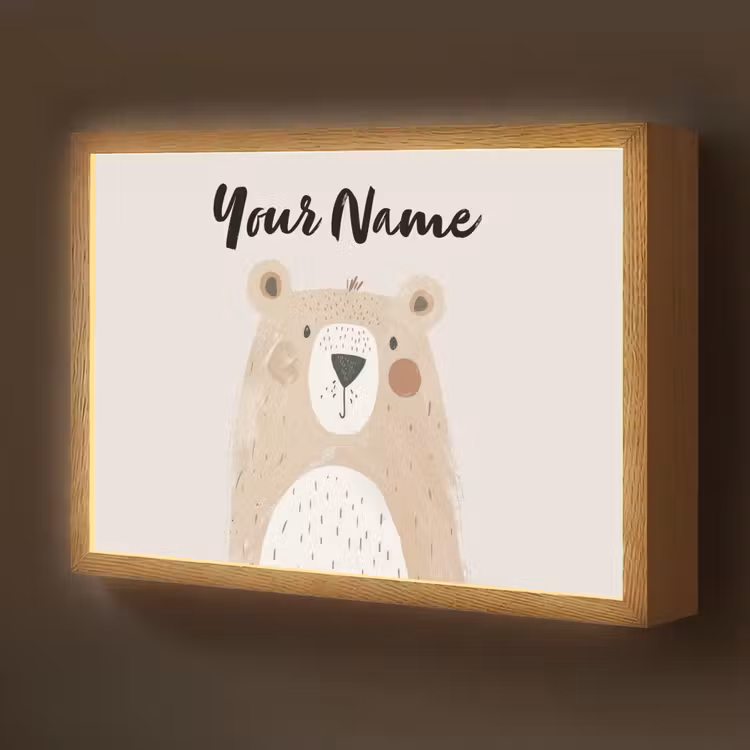 Beer - Dier - Wilde dieren Light Box met batterij (Wandlamp kind) middel -z3d_website
