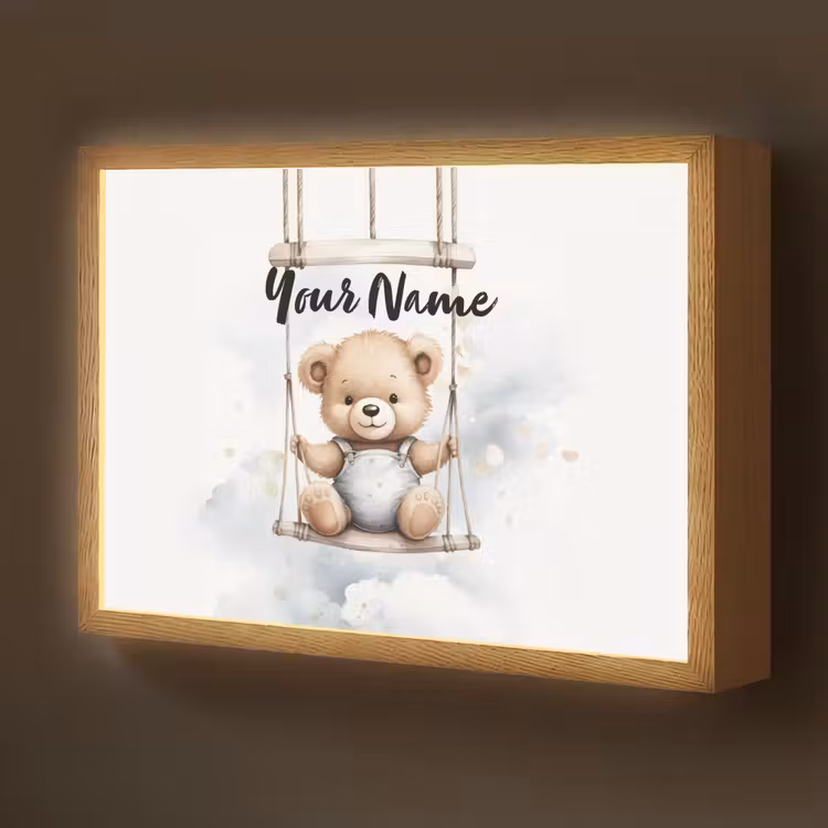 Beer - Baby - Dier - Kinderen Light Box met batterij (Wandlamp kind) middel -z3d_website