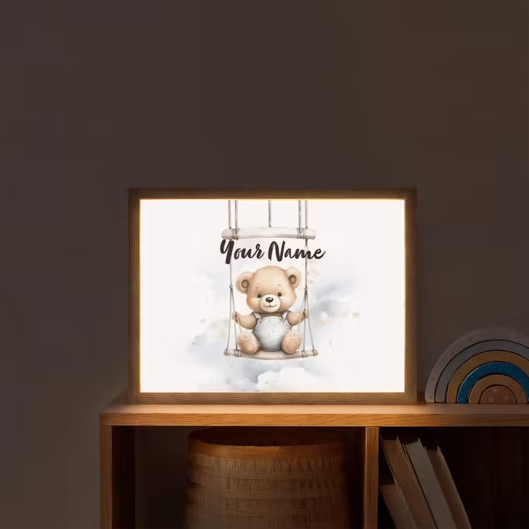 Beer - Baby - Dier - Kinderen Light Box met batterij (Wandlamp kind) middel -sfeer1_kind