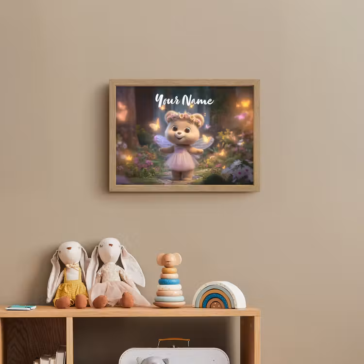 Beer - Vlinders - Bos - Fairy Light Box met batterij (Wandlamp kind) middel -sfeer2_kind