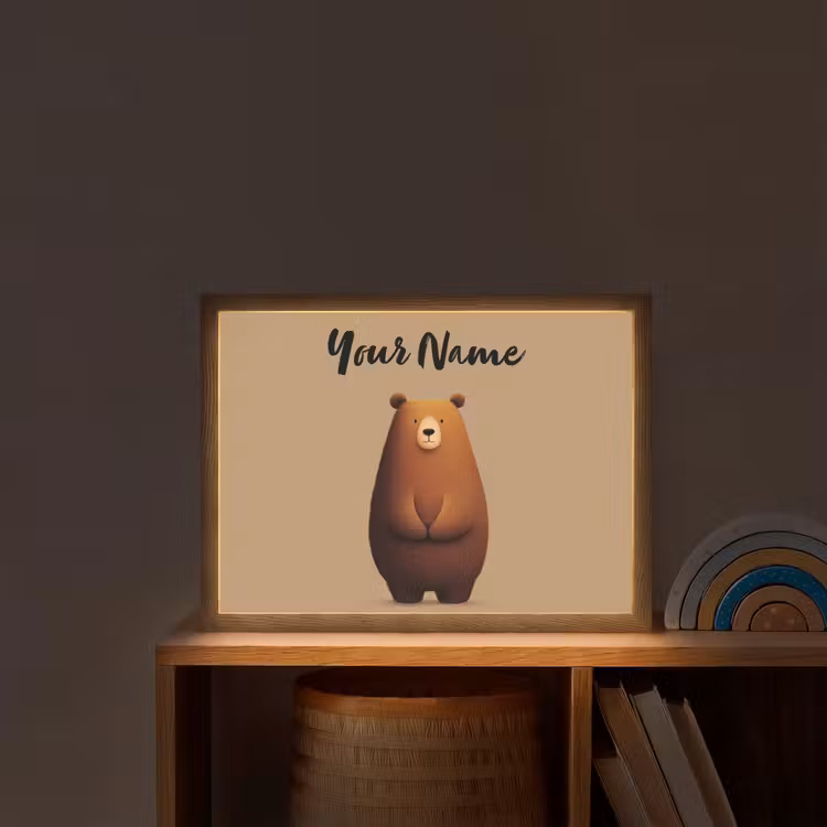 Beer - Minimalistisch - Bruin Light Box met batterij (Wandlamp kind) middel -sfeer1_kind