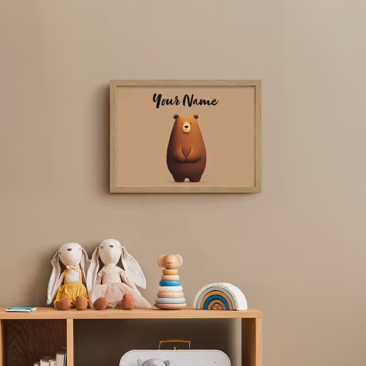 Beer - Minimalistisch - Bruin Light Box met batterij (Wandlamp kind) middel -sfeer2_kind