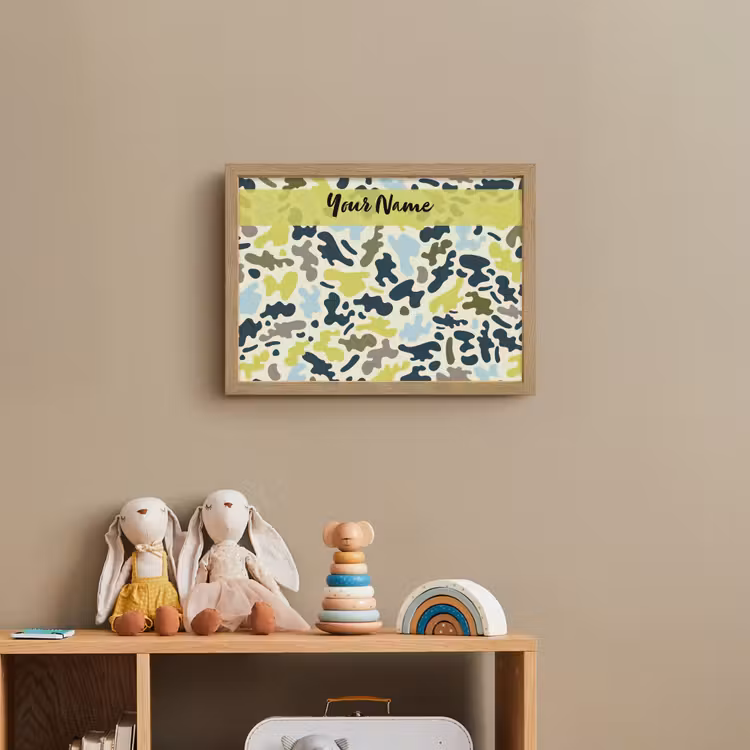 Camouflage - Groen - Blauw - Jongens - Kinderen Light Box met batterij (Wandlamp kind) middel -sfeer2_kind