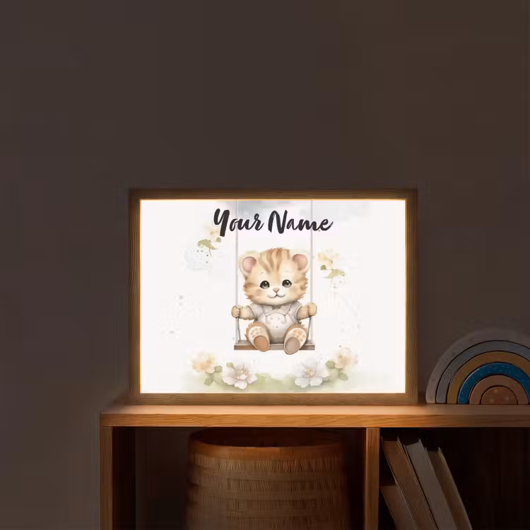 Poes - Baby - Dier - Kinderen Light Box met batterij (Wandlamp kind) middel -sfeer1_kind