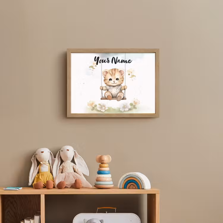 Poes - Baby - Dier - Kinderen Light Box met batterij (Wandlamp kind) middel -sfeer2_kind