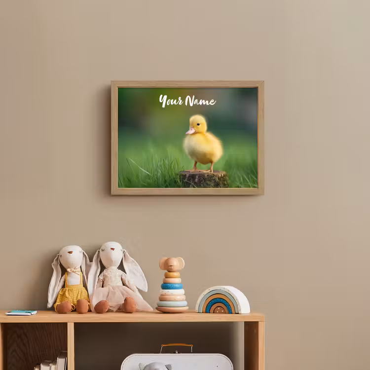 Kuiken - Eend - Geel - Gras Light Box met batterij (Wandlamp kind) middel -sfeer2_kind
