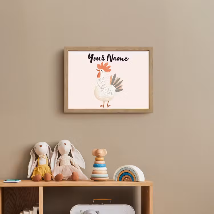 Kip - Boerderij - Dieren Light Box met batterij (Wandlamp kind) middel -sfeer2_kind