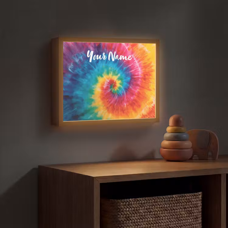 Kleurrijk - Regenboog - Spiraal Light Box met batterij (Wandlamp kind) middel -sfeer5_kind