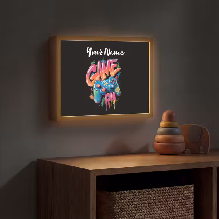 Controller - Game - Graffiti - Tekst Light Box met batterij (Wandlamp kind) middel -sfeer5_kind