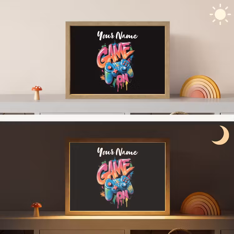 Controller - Game - Graffiti - Tekst Light Box met batterij (Wandlamp kind) middel -sfeer3_kind