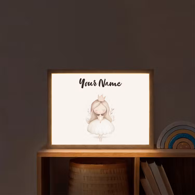 Kroon - Ballerina - Kroon - Minimalistisch Light Box met batterij (Wandlamp kind) middel -sfeer1_kind