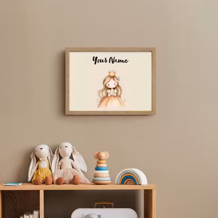 Kroon - Prinses - Bloem - Jurk Light Box met batterij (Wandlamp kind) middel -sfeer2_kind