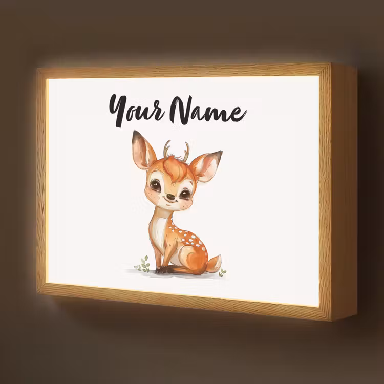 Hert - Baby - Dieren Light Box met batterij (Wandlamp kind) middel -z3d_website
