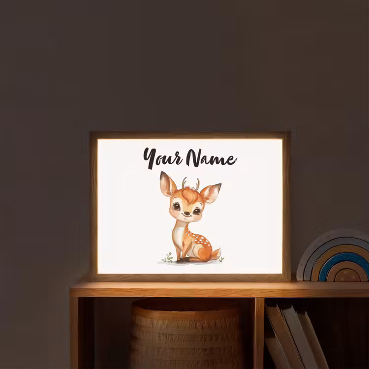 Hert - Baby - Dieren Light Box met batterij (Wandlamp kind) middel -sfeer1_kind