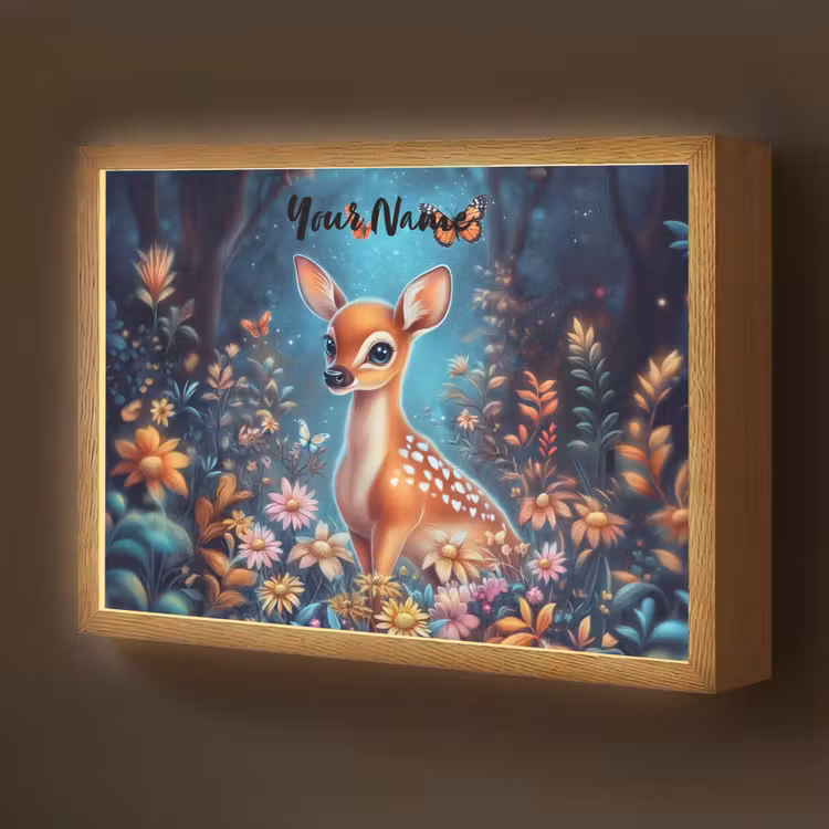 Hert - Magisch - Sprookjesbos Light Box met batterij (Wandlamp kind) middel -z3d_website