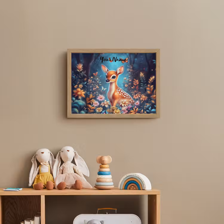Hert - Magisch - Sprookjesbos Light Box met batterij (Wandlamp kind) middel -sfeer2_kind