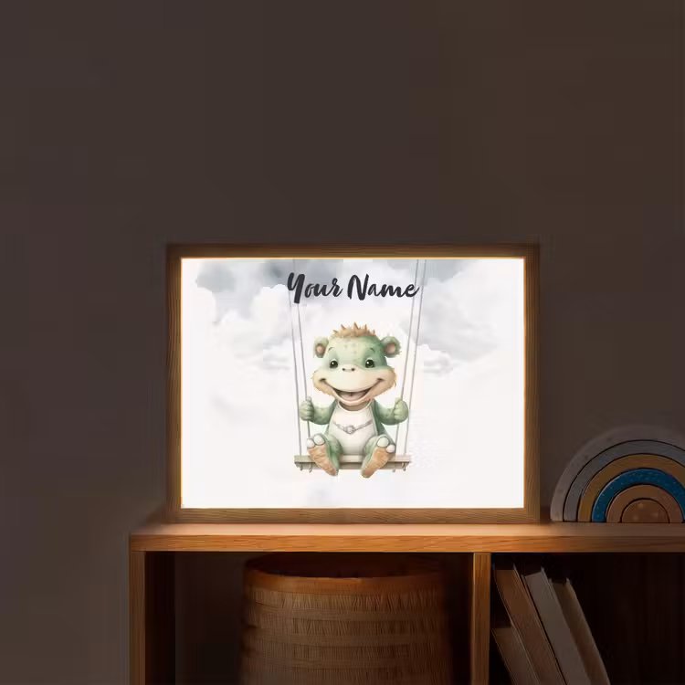 Dino - Baby dier - Kinderen Light Box met batterij (Wandlamp kind) middel -sfeer1_kind