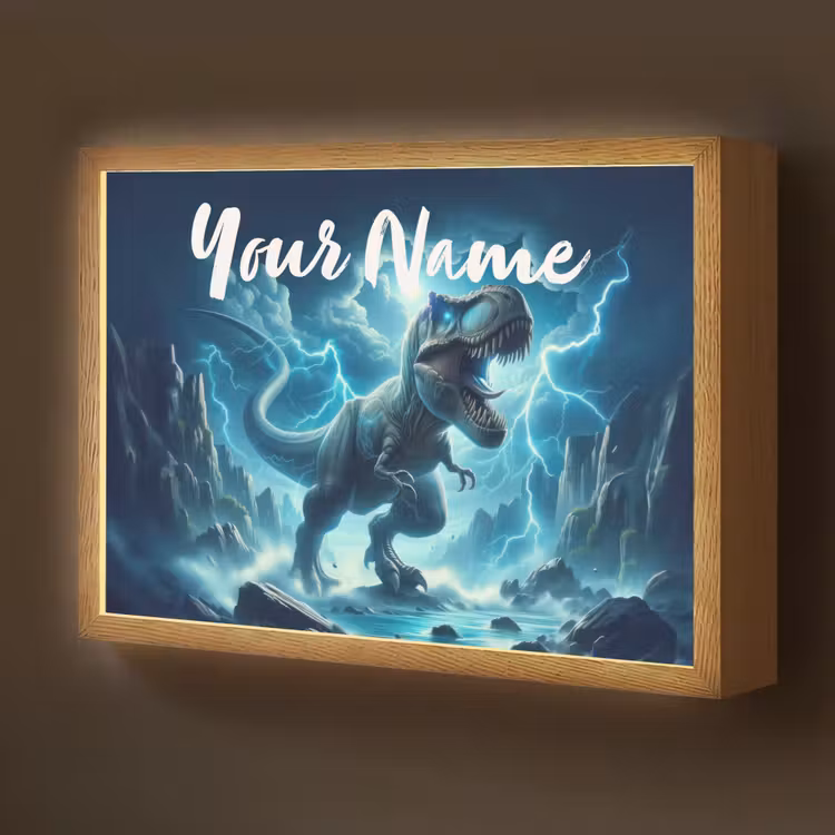 Dino - Blauw - Jongens Light Box met batterij (Wandlamp kind) middel -z3d_website