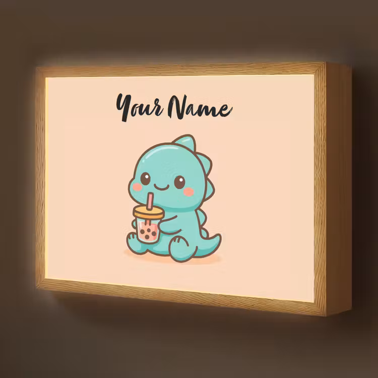 Dino - Boba - Turquoise Light Box met batterij (Wandlamp kind) middel -z3d_website