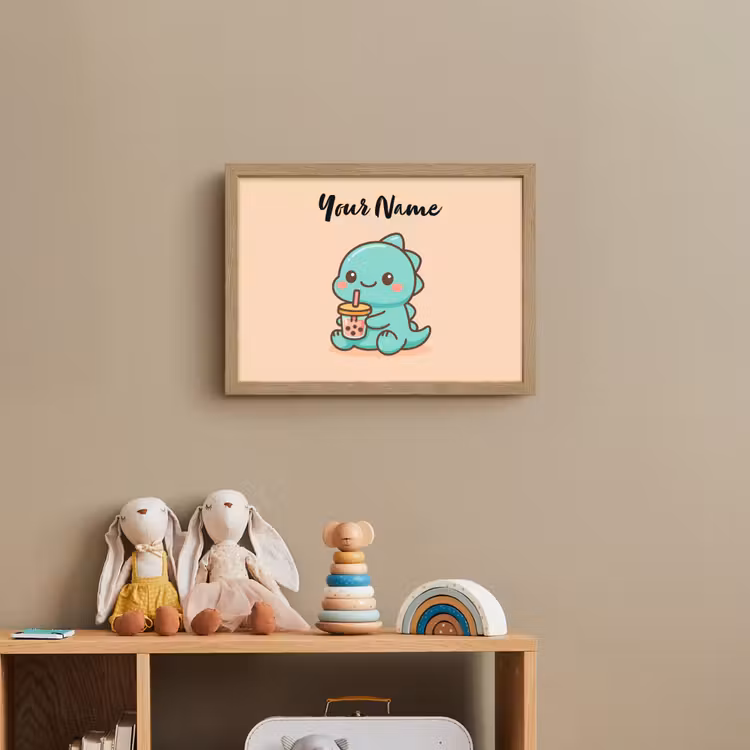 Dino - Boba - Turquoise Light Box met batterij (Wandlamp kind) middel -sfeer2_kind