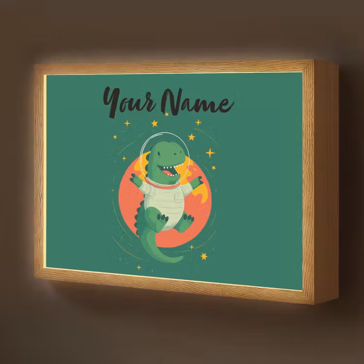Dino - Groen - Planeet Light Box met batterij (Wandlamp kind) middel -z3d_website