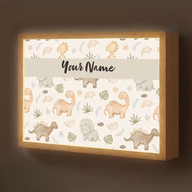 Dino - illustratie - Kleurrijk Light Box met batterij (Wandlamp kind) middel -z3d_website