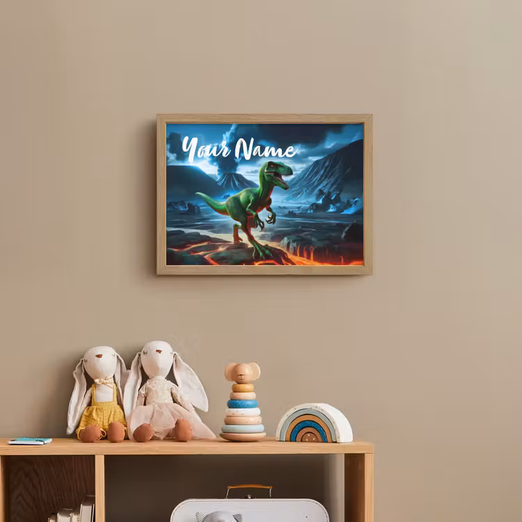 Dino - Lava - Groen - Jongens Light Box met batterij (Wandlamp kind) middel -sfeer2_kind