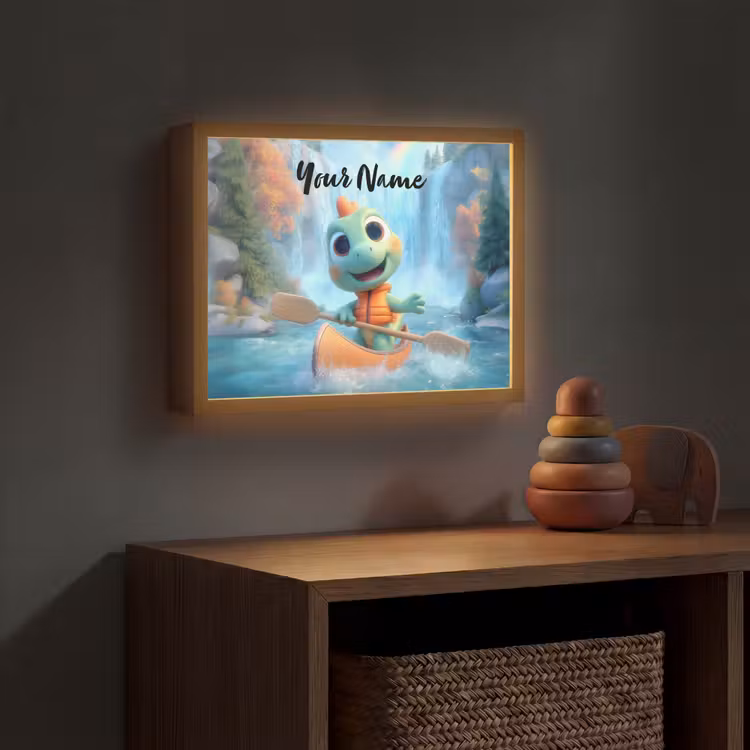 Dino - Natuur - Waterval Light Box met batterij (Wandlamp kind) middel -sfeer5_kind