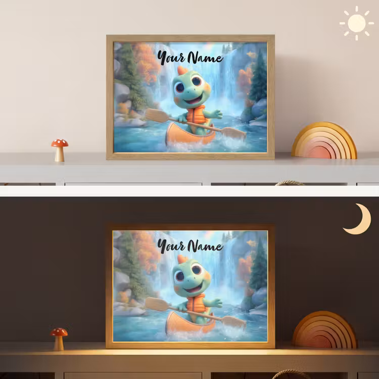 Dino - Natuur - Waterval Light Box met batterij (Wandlamp kind) middel -sfeer3_kind