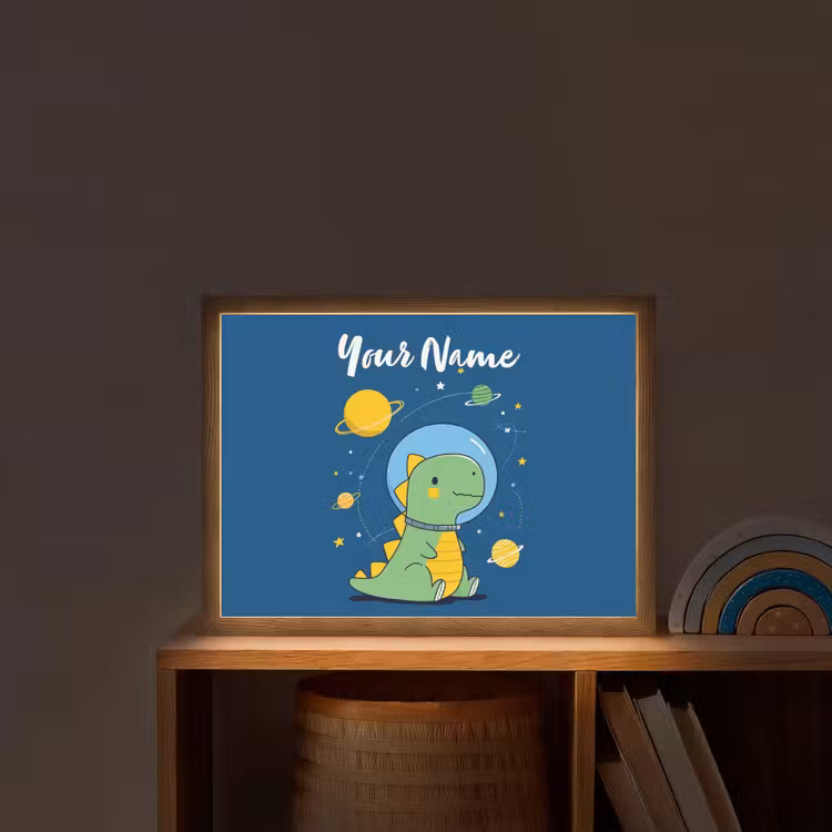 Dino - Ruimte - Planeten Light Box met batterij (Wandlamp kind) middel -sfeer1_kind