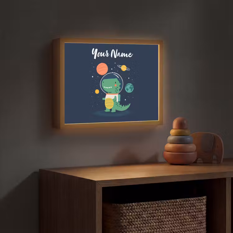 Dino - Ruimtepak - Planeten Light Box met batterij (Wandlamp kind) middel -sfeer5_kind