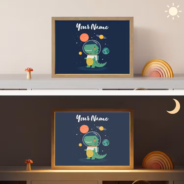 Dino - Ruimtepak - Planeten Light Box met batterij (Wandlamp kind) middel -sfeer3_kind