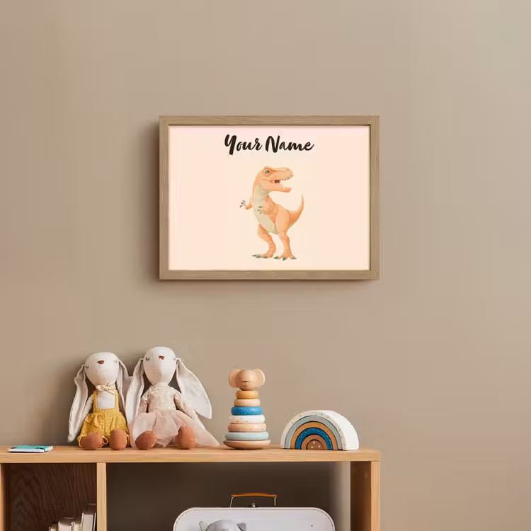 Dino - T-Rex - Oranje Light Box met batterij (Wandlamp kind) middel -sfeer2_kind