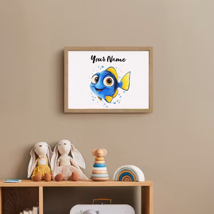 Doktersvis - Blauw - Vis - Spetters Light Box met batterij (Wandlamp kind) middel -sfeer2_kind