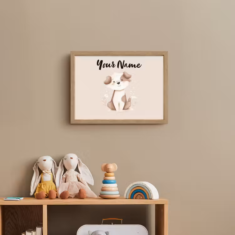Hond - Gevlekt - Bruin Light Box met batterij (Wandlamp kind) middel -sfeer2_kind