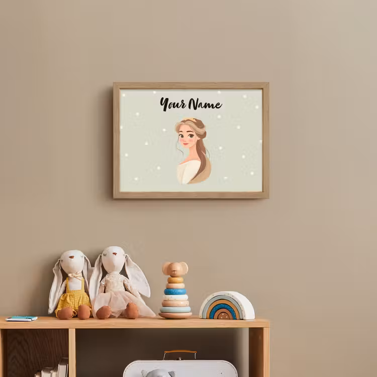 Stippen - Prinses - Kroon - Haar Light Box met batterij (Wandlamp kind) middel -sfeer2_kind