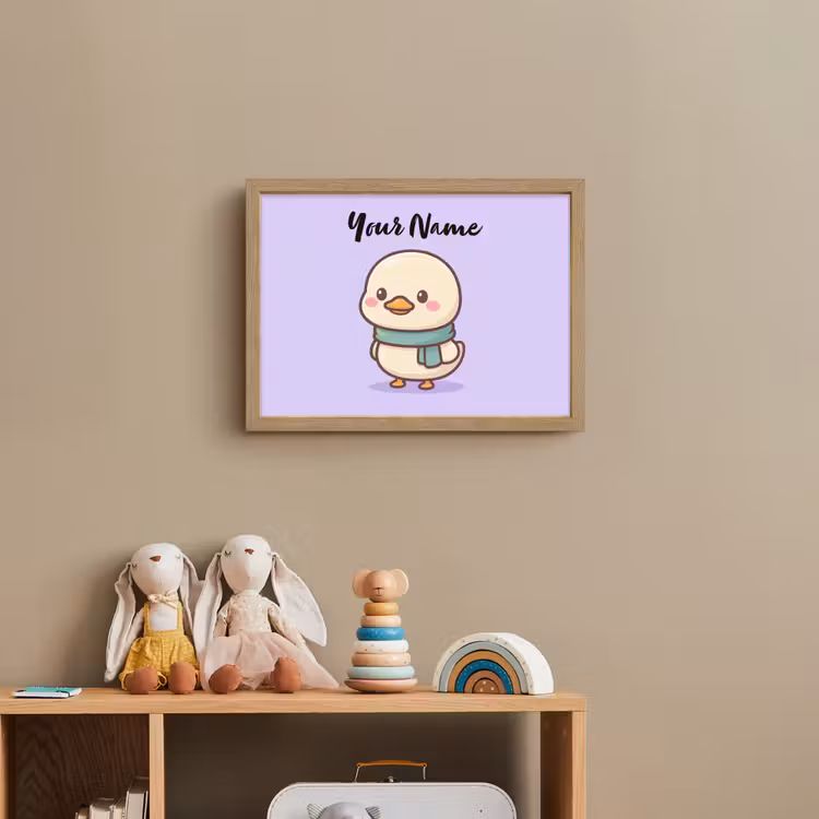 Eend - Paars - Sjaal Light Box met batterij (Wandlamp kind) middel -sfeer2_kind