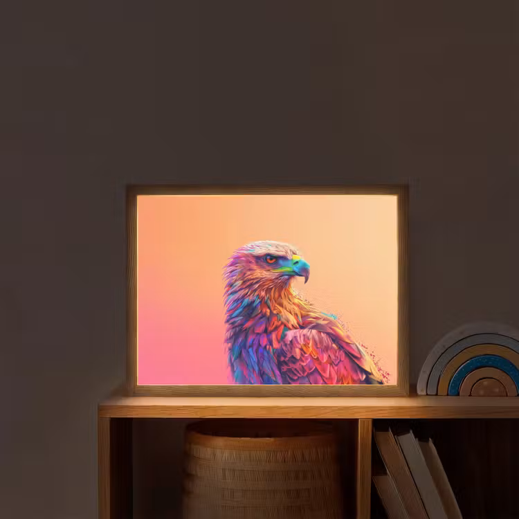 Arend - Vogel - Kleurrijk - Dier Light Box met batterij (Wandlamp kind) middel -sfeer1_kind