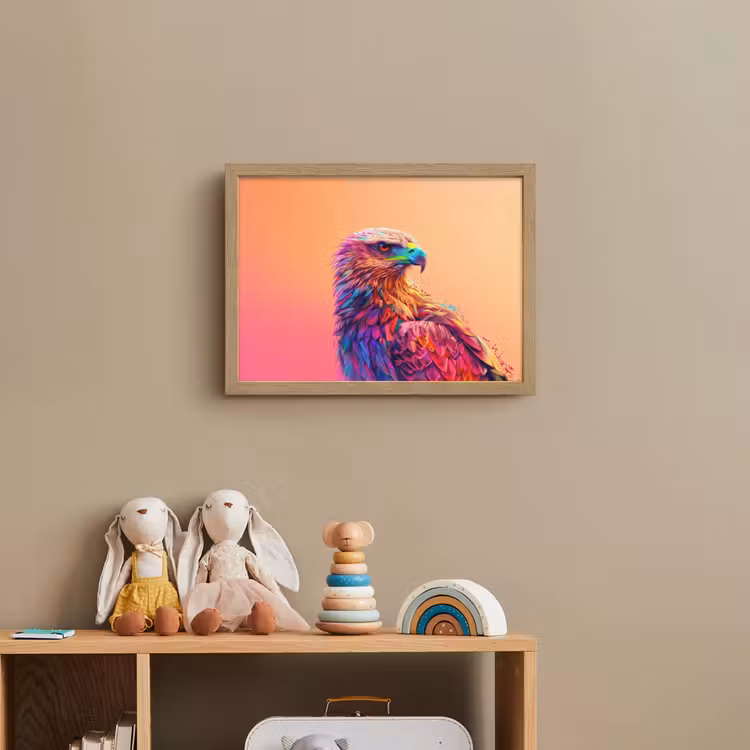 Arend - Vogel - Kleurrijk - Dier Light Box met batterij (Wandlamp kind) middel -sfeer2_kind