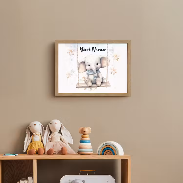 Olifant - Dier - Kinderen Light Box met batterij (Wandlamp kind) middel -sfeer2_kind